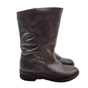 Blondo Winter Boots Womens Size 9 AA‎ Brown Leather Waterproof Pure Virgin Wool